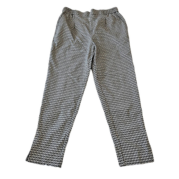 NWOT‎ Anthropologie Women's Pull On Black & White Patterned Tapered Pant. Size S - Picture 1 of 12